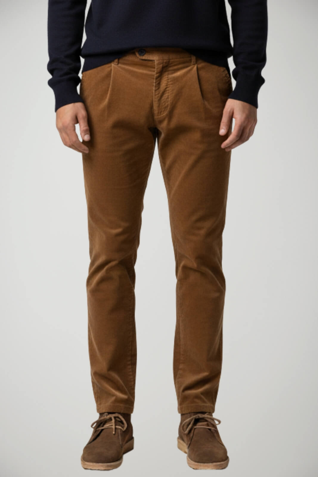 Pantaloni da uomo Yan Simmon in velluto con pences