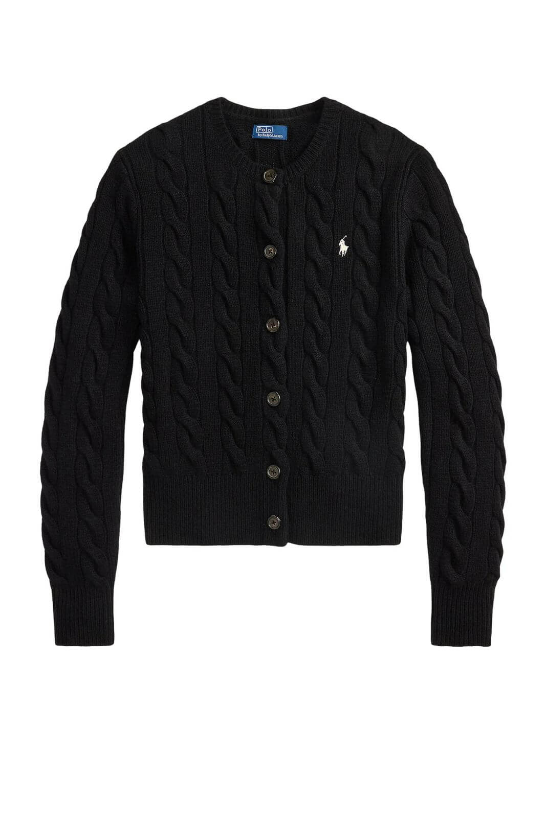 Cardigan da donna Polo Ralph Lauren a trecce con bottoni e logo fronte