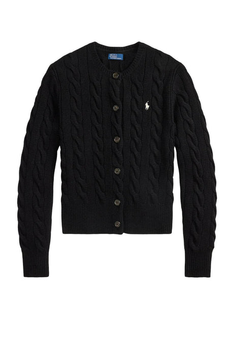 Cardigan da donna Polo Ralph Lauren a trecce con bottoni e logo fronte
