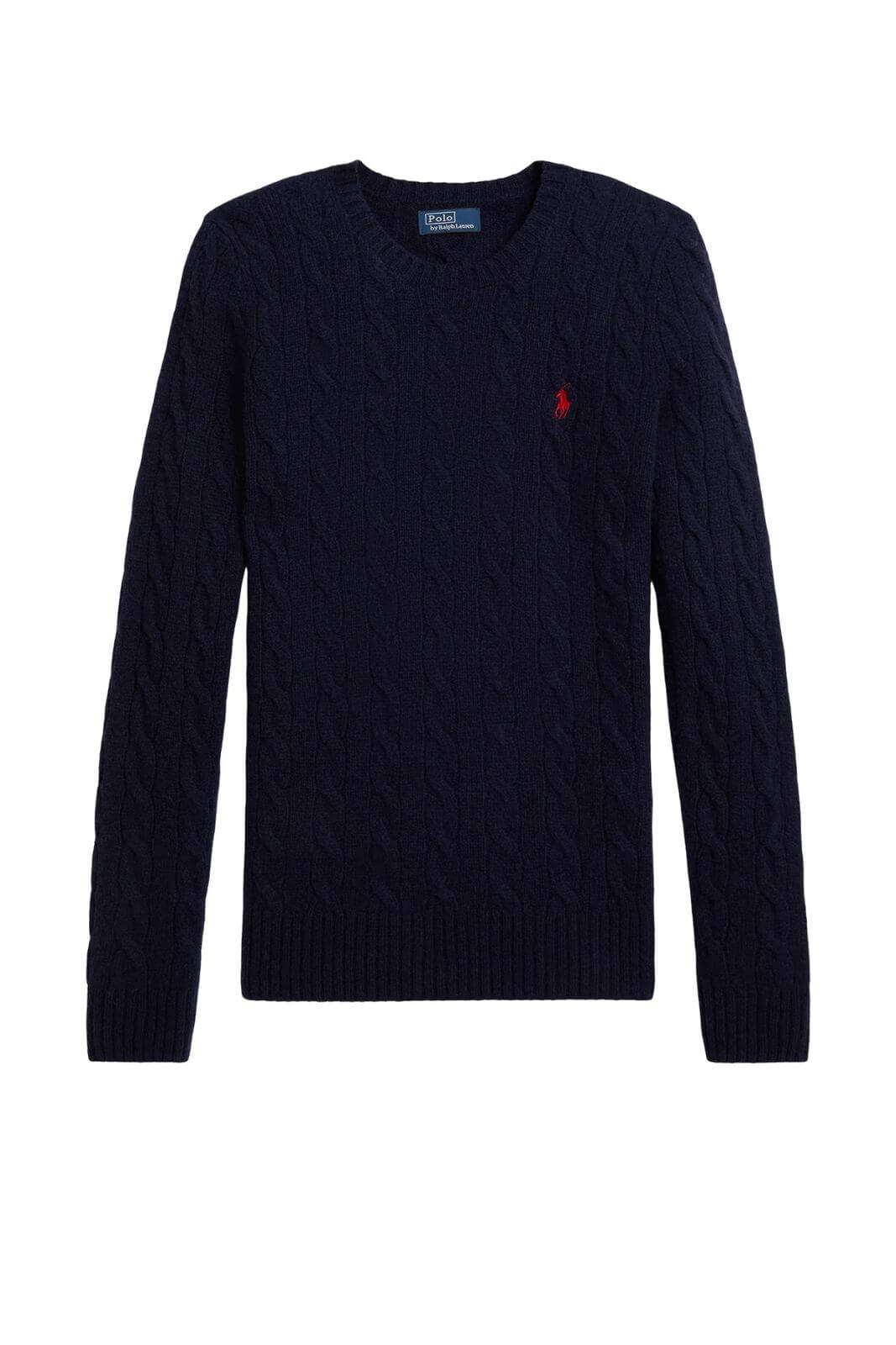 Maglione da donna Polo Ralph Lauren a trecce con logo fronte