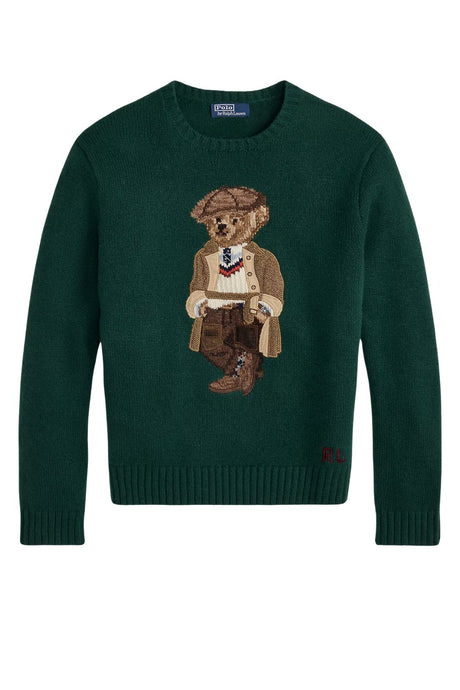 Polo Ralph Lauren maglia uomo bear verde
