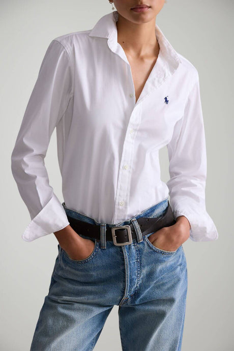 Camicia da donna Polo Ralph Lauren in cotone con logo fronte 1