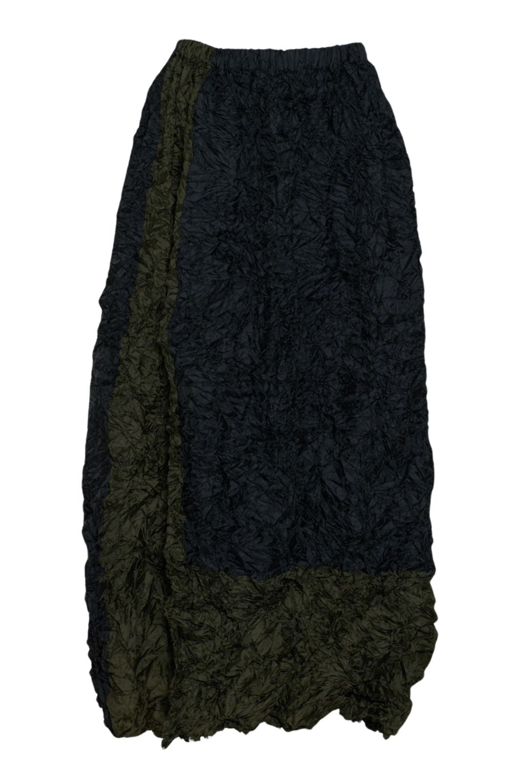 Tadashi Gonna lunga in crepe nera e verde