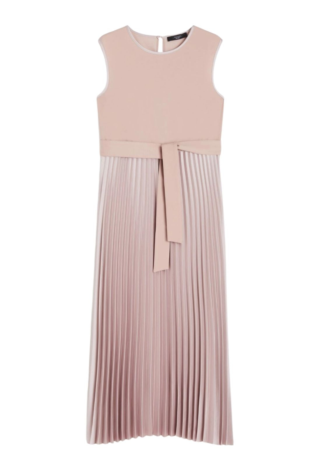 Weekend MaxMara Abito donna color cipria gonna a pieghe cintura in vita