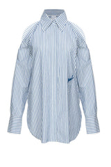 Camisa de mujer Pinko a rayas con hombros descubiertos CANTERNO