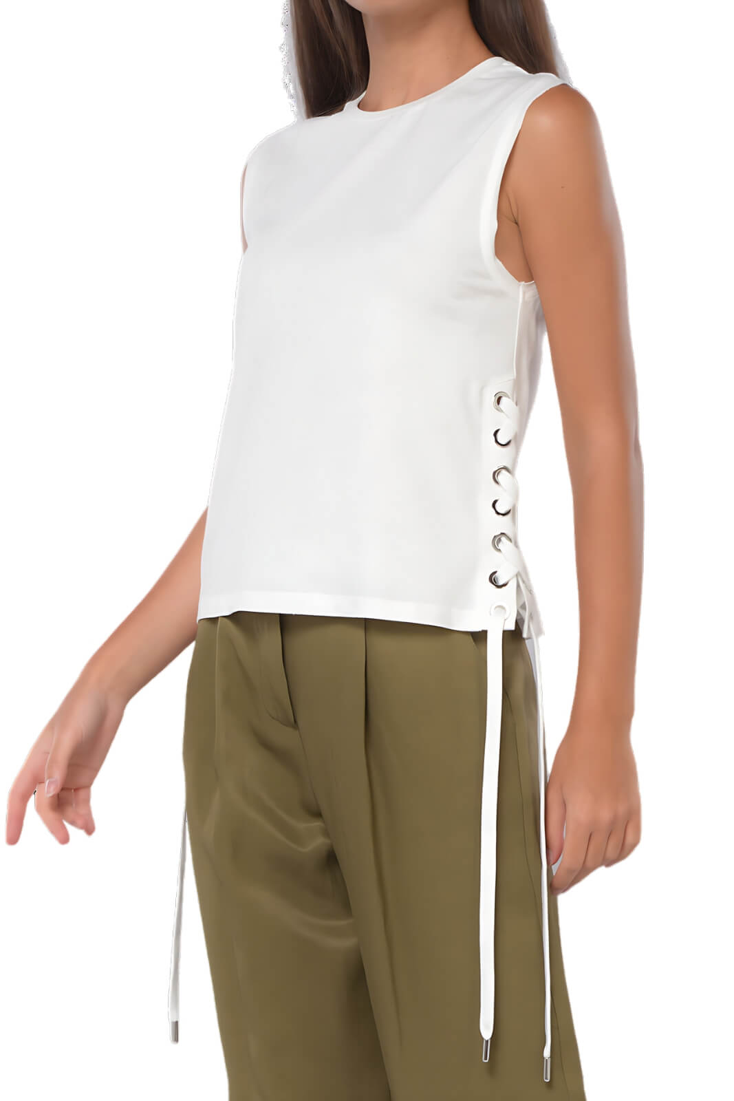 Pinko Women's Sleeveless T Shirt with Crossed Strings TAXI DRIVER