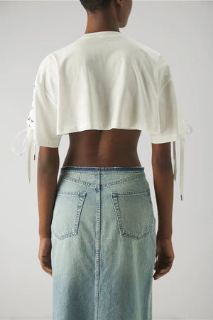 Crop top de mujer Pinko con cordones trenzados MIAMI