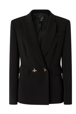 Chaqueta de mujer Pinko Grenoble en cady técnico con botones metálicos