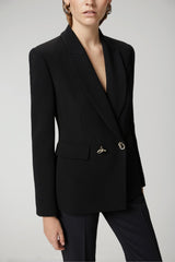Chaqueta de mujer Pinko Grenoble en cady técnico con botones metálicos