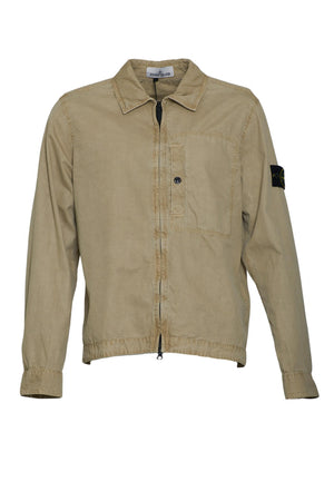 Stone Island men's overshirt BRUSHED ORGANIC COTTON CANVAS 'OLD' EFFECT