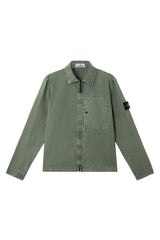 Stone Island men's overshirt BRUSHED ORGANIC COTTON CANVAS 'OLD' EFFECT
