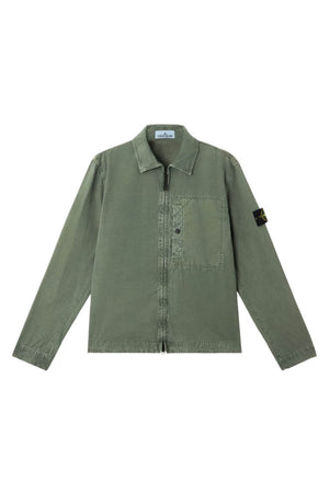 Stone Island men's overshirt BRUSHED ORGANIC COTTON CANVAS 'OLD' EFFECT