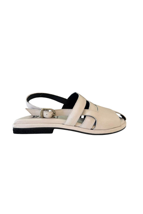 Sandali da donna 1725  bassi in pelle martellata