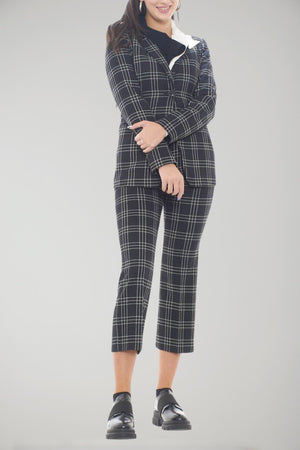 Twinset pantaloni donna a palazzo fantasia check