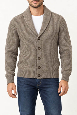 Brooksfield Cardigan Uomo in lana melange