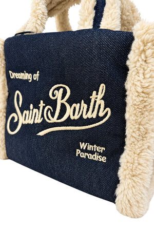 MC2 Saint Barth Borsa Donna Vanity Mini Shearling Denim Dark