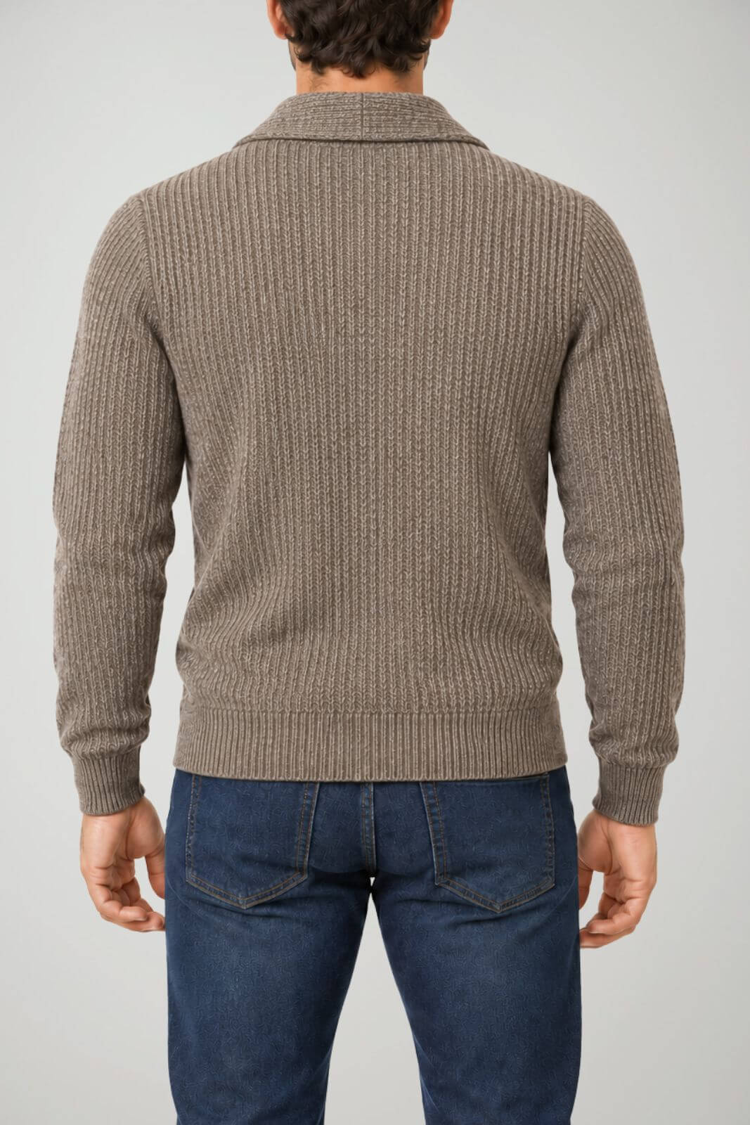 Brooksfield Cardigan Uomo in lana melange