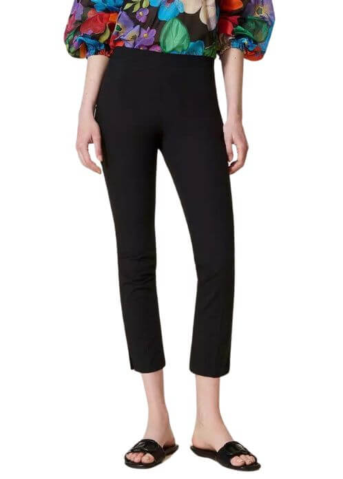 Twinset Pantalón pitillo de mujer en popelín