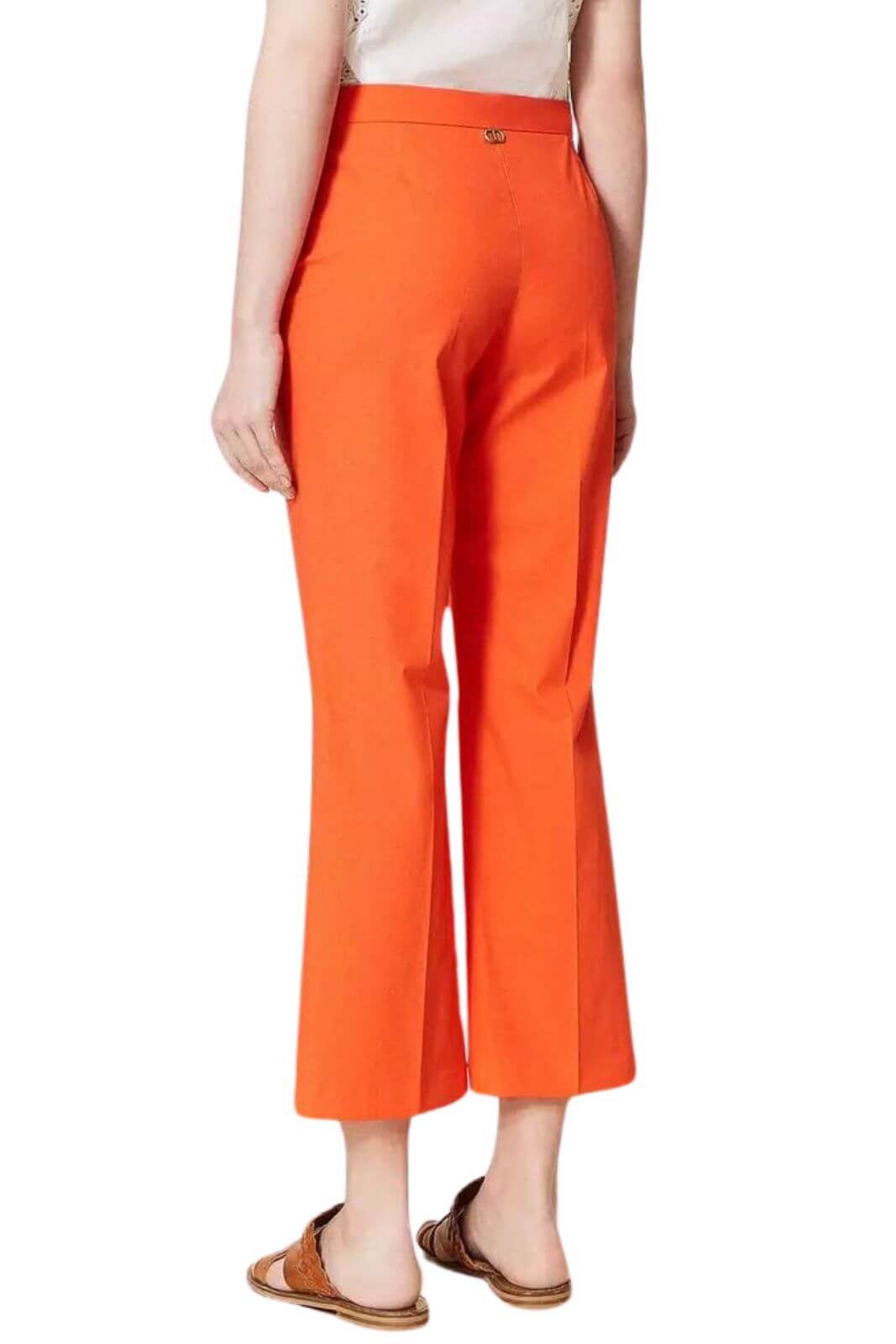 Twinset Pantalón cropped de popelina de mujer