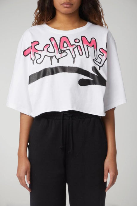 Disclaimer Women's crop over fit T-Shirt