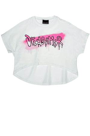 Camiseta corta para mujer con descargo de responsabilidad