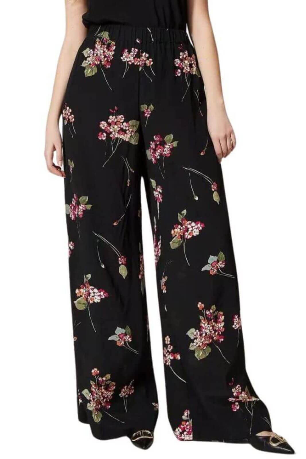 Twinset Pantalone Donna a palazzo in crepe