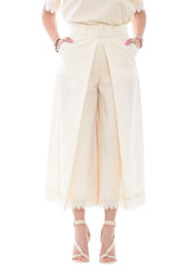 Twinset Milano women's crop trousers with lace