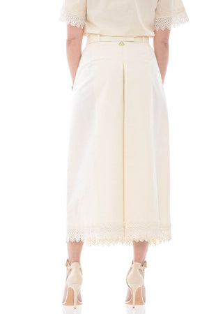 Twinset Milano women's crop trousers with lace