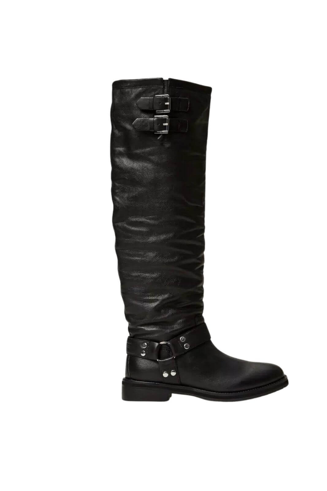 Twinset Milano women's 'Darcy' high leather boots with straps