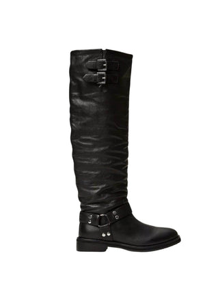 Twinset Milano women's 'Darcy' high leather boots with straps