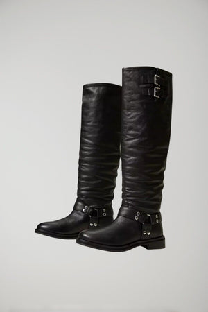 Twinset Milano women's 'Darcy' high leather boots with straps