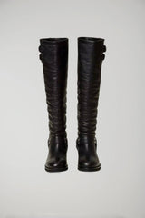 Twinset Milano women's 'Darcy' high leather boots with straps