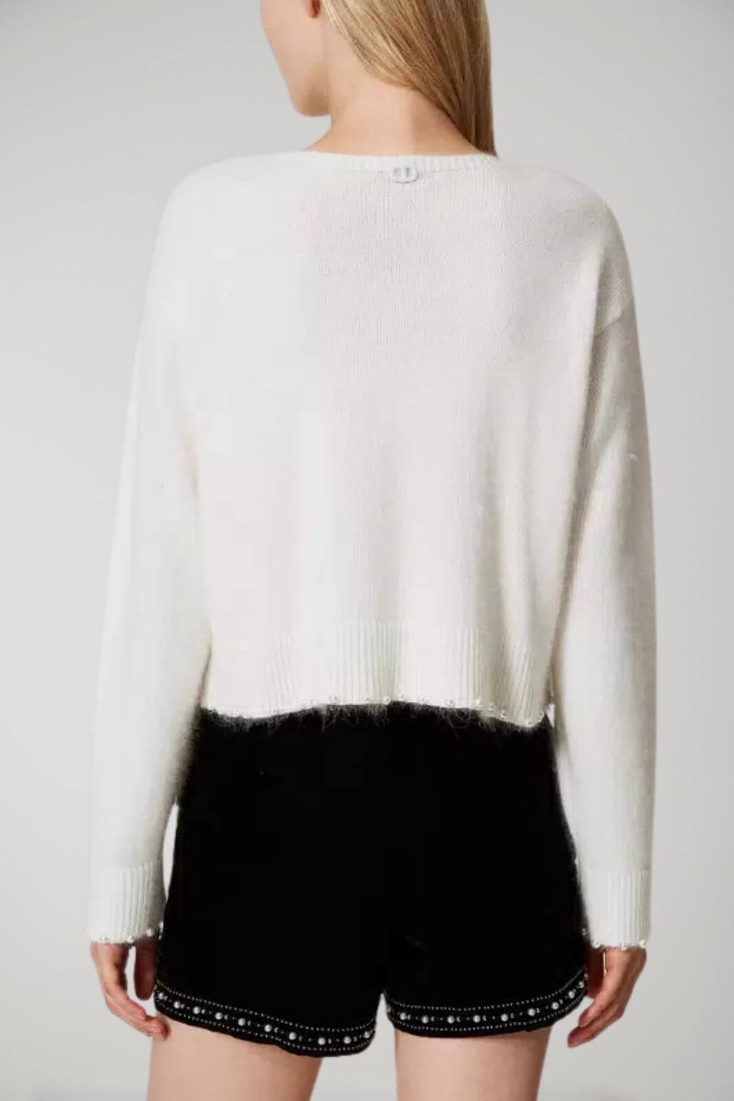 Pantalones cortos de terciopelo bordado para mujer de Twinset Milano