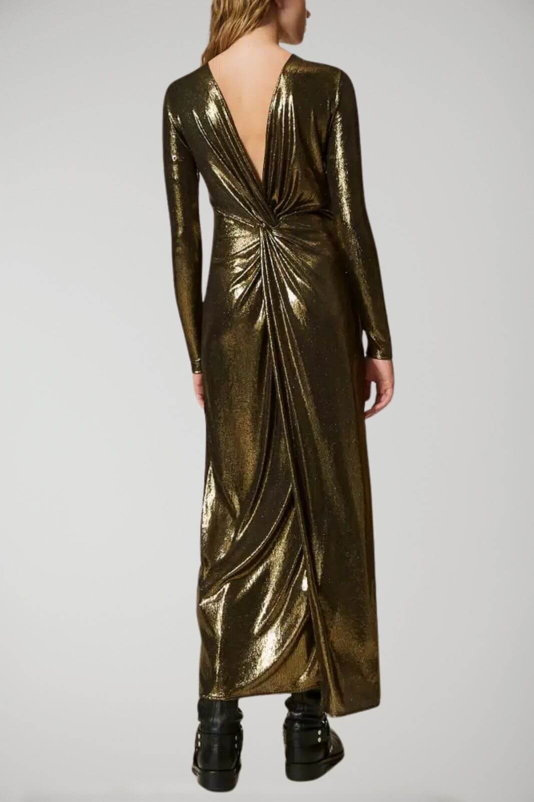 Twinset Milano abito donna laminato con drappeggio