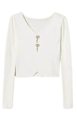 Jersey de mujer Twinset Milano con escote de lágrima doble