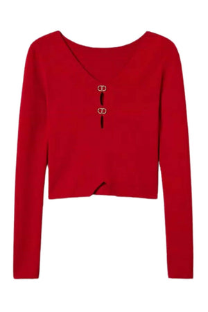 Jersey de mujer Twinset Milano con escote de lágrima doble