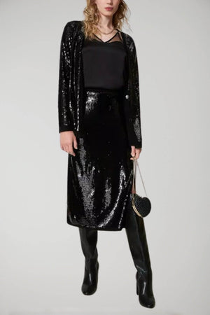 Twinset Milano cardigan donna full paillettes