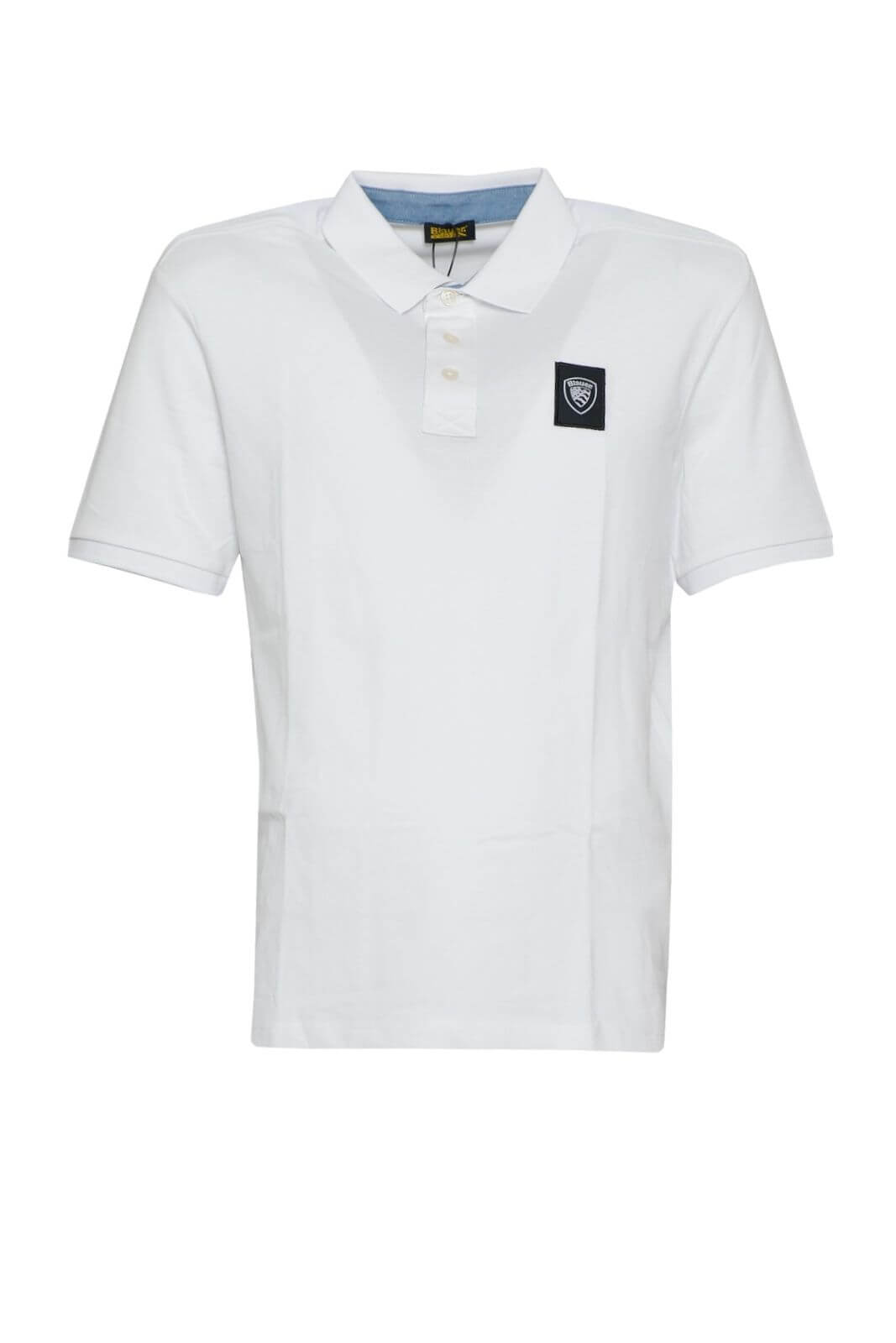 Blauer Polo Uomo in piquet con logopatch