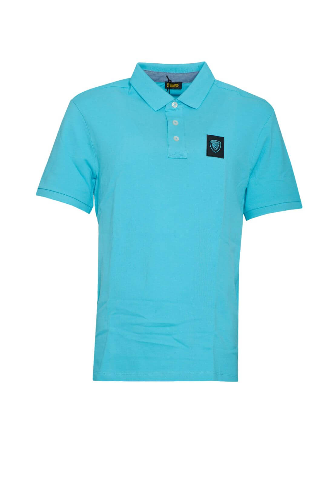 Blauer Polo Uomo in piquet con logopatch