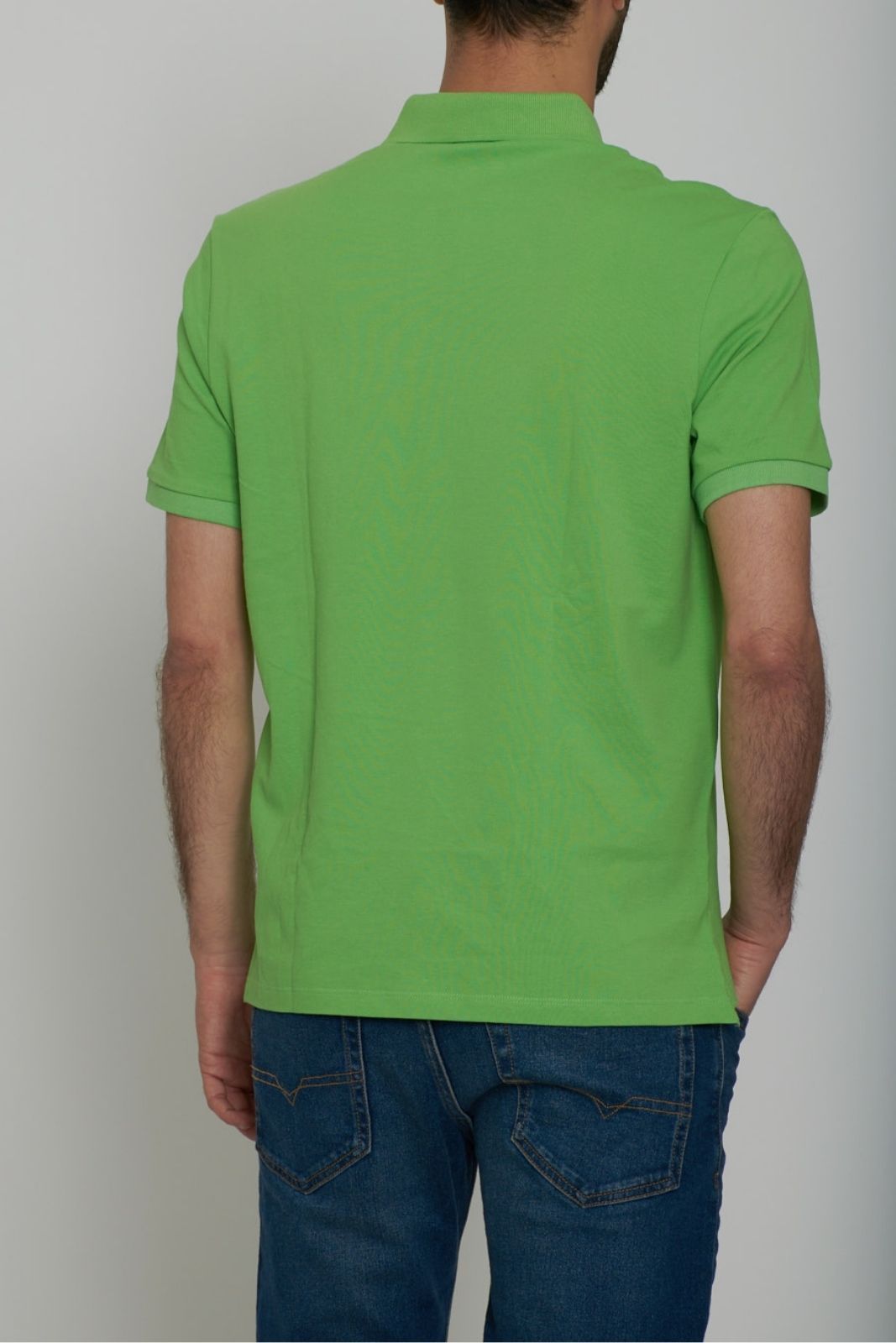 Blauer Polo Uomo in piquet con logopatch