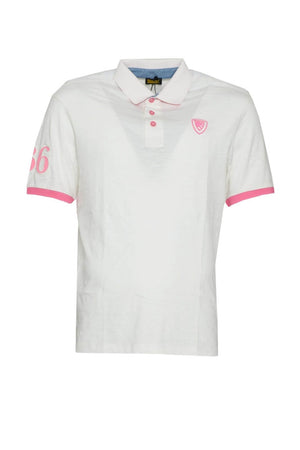 Blauer Polo Uomo con polsini a contrasto