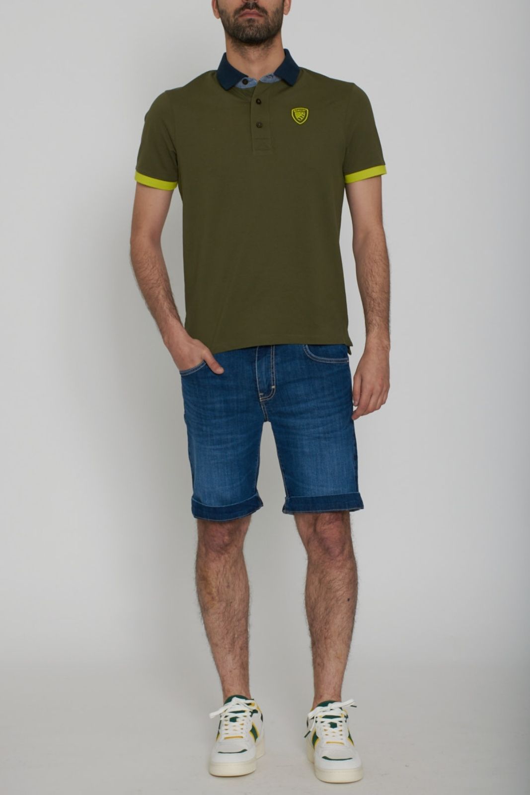 Blauer Polo Uomo In Piquet