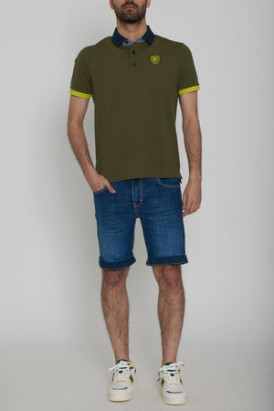 Blauer Polo Uomo In Piquet