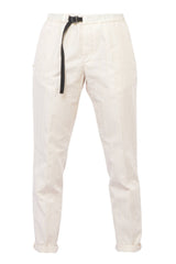 Pantalones de mujer color arena blanca con costuras verticales