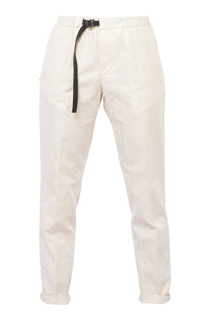 Pantalones de mujer color arena blanca con costuras verticales