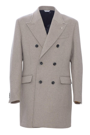 Manuel Ritz men's double-breasted coat in wool blend cloth