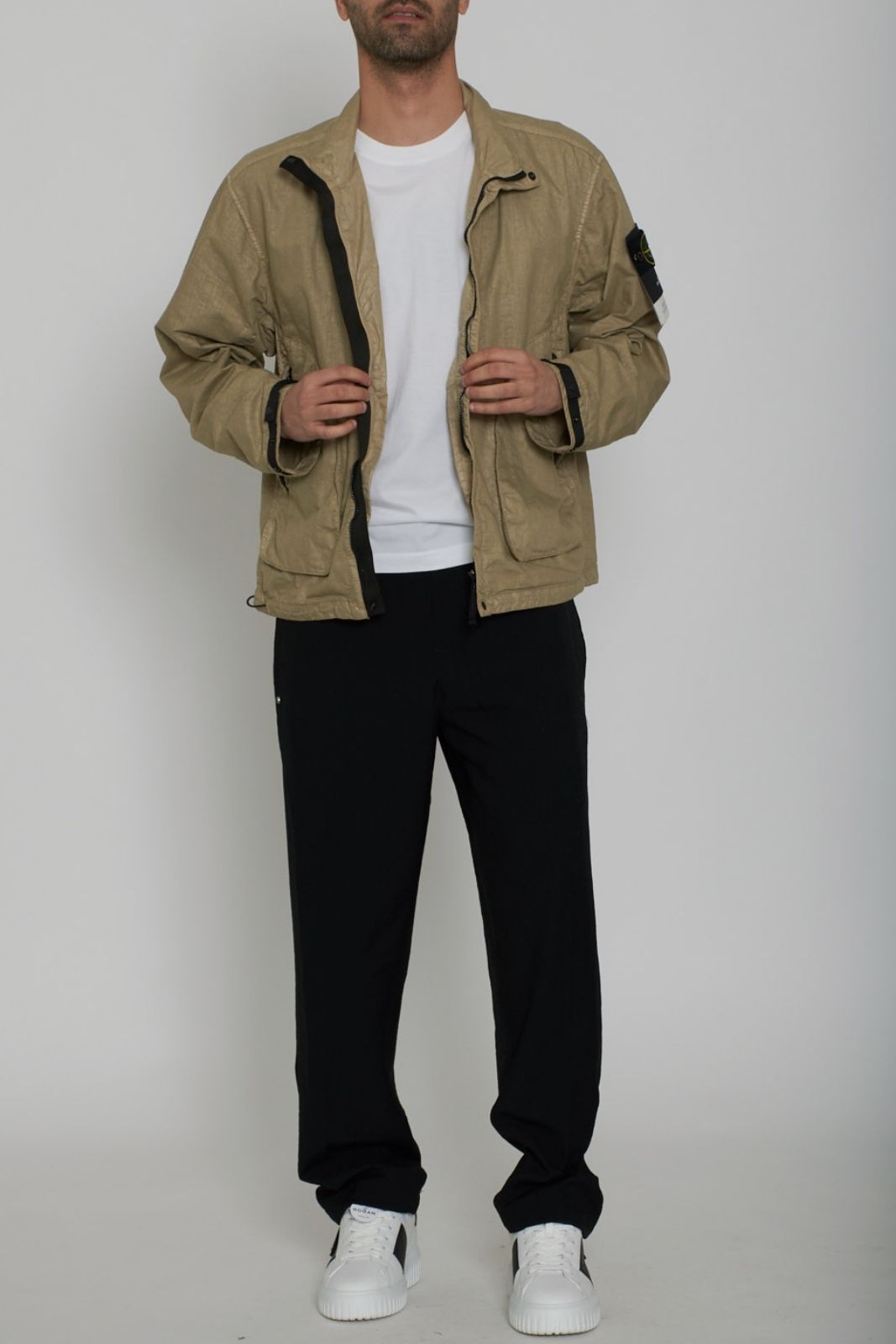 Chaqueta de nailon PANAMA-TC de aspecto orgánico para hombre de Stone Island