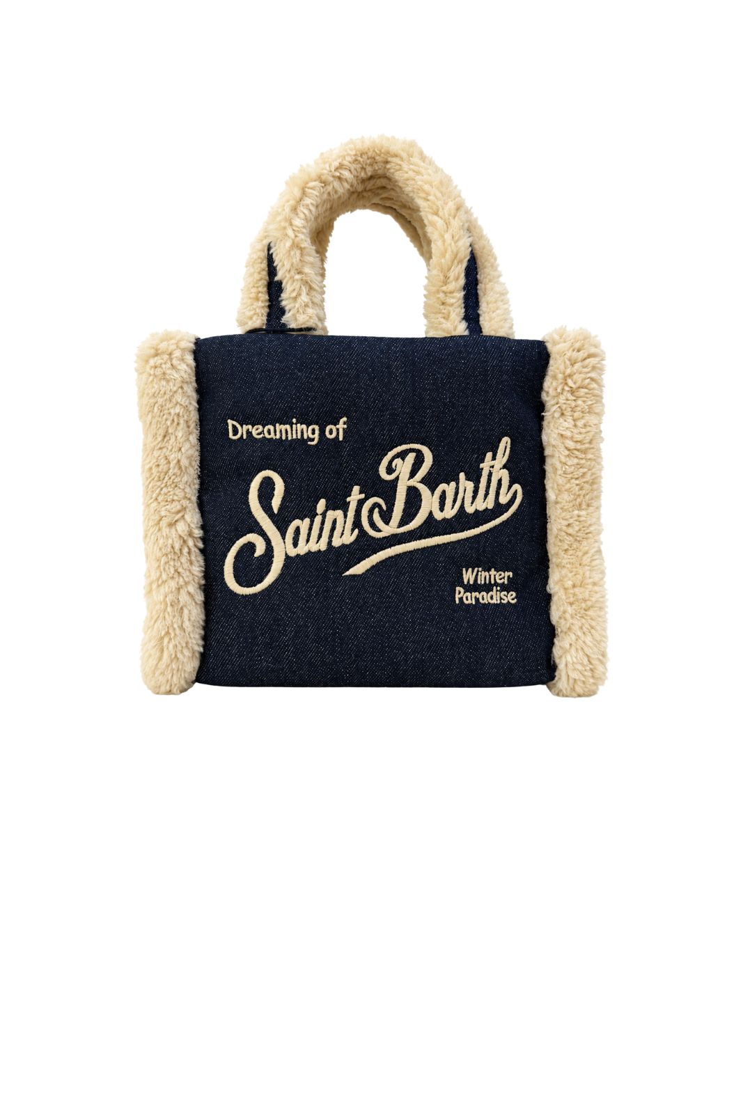 MC2 Saint Barth Borsa Donna Vanity Mini Shearling Denim Dark