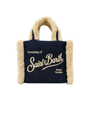 MC2 Saint Barth Borsa Donna Vanity Mini Shearling Denim Dark