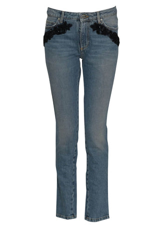 Ermanno Jeans Donna con applicazione di perle